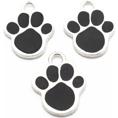 20pcs/lot dogs paw Dangle Charms Lobster Clasp Hanging Charm For Pendant Bracelet Floating Charms Jewelry