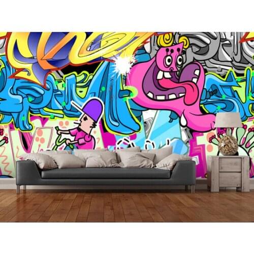 Custom 3D art wallpaper, Urban Art Graffiti 3d wall murals wallpaper for apartment building background wall vinyl wallpaper