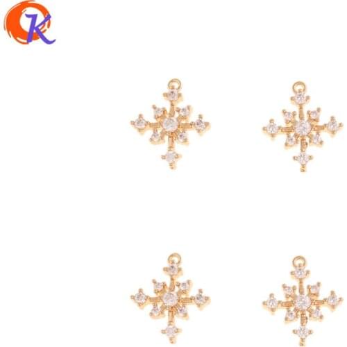 Cordial Design 50Pcs 10*11MM DIY Earrings Making/Hand Made/Jewelry Accessories/Flower Shape/CZ Pendant/Earring Findings/Charms