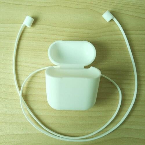 Silicone Case Soft TPU Cover Transparent Ultra Thin Clear Protector Case Sleeve Pouch with Anti-lost rope for Earphone