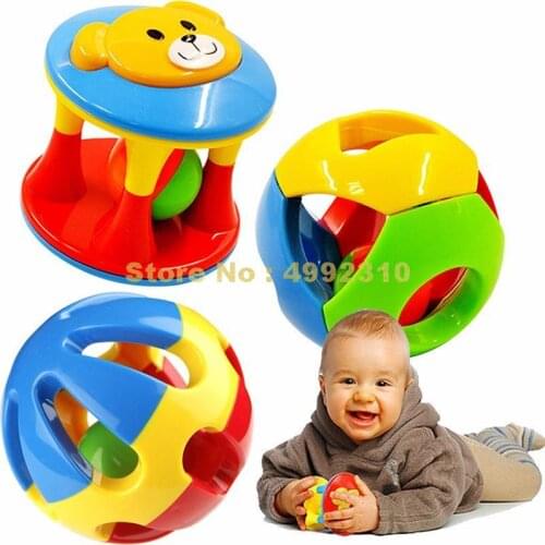 Lovely Funny Baby Grasping Rattles Plastic Music Hand Shake Jingle Bell Ring Early Learning Educational Toy