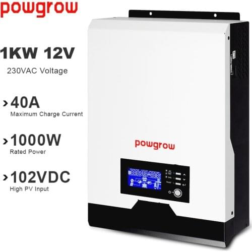 1000w Pure Sine Wave Solar Inverter 12V 220V MPPT 50HZ/60HZ Off Grid Inverter Built-in 40A Solar Controller
