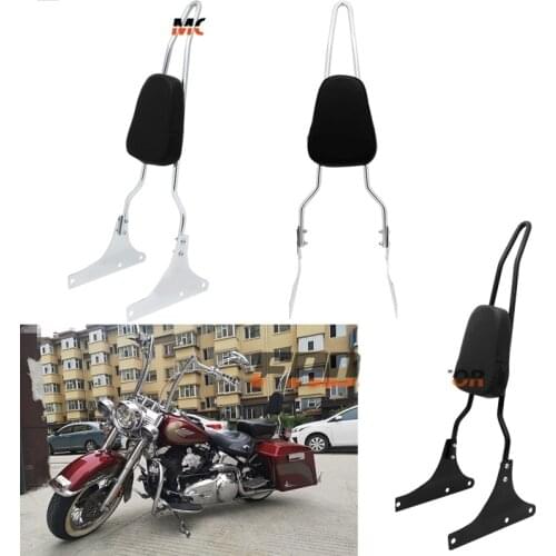 Backrest Sissy Bar for Harley Davidson Heritage Softail Springer FatBoy Blackline breakout 00-17 Black / Chrome Silver