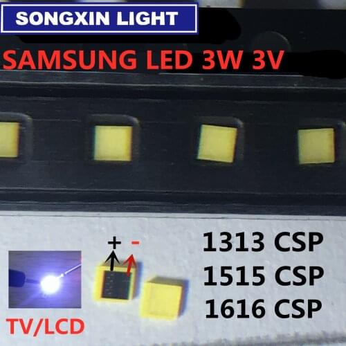 50-1000PCS pcs For SAMSUNG SEOUL LG LCD Backlight TV Application LED Backlight 3W 3V CSP 1313 1414 1515 1616 Cool white