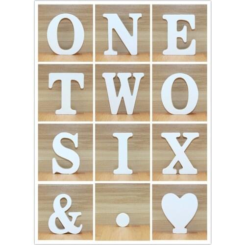 1pc 10cm White Wooden Letters Alphabet DIY Word Letter Party Wedding Home Decor Name Design Art Crafts Standing 3.94 Inches