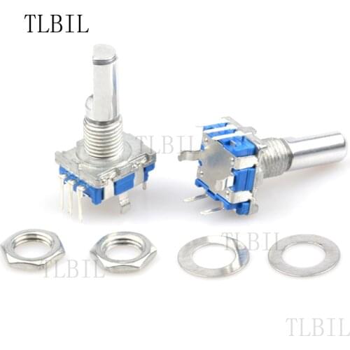 10Pcs Rotary Encoder Code Switch EC11 Audio Digital Potentiometer With Switch 5Pin Handle Length 20mm WAVGAT