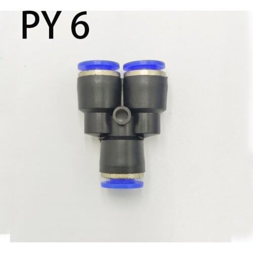 10PCS PY 6 Pneumatic fitting connector Y type 3-way tee quick push in joint