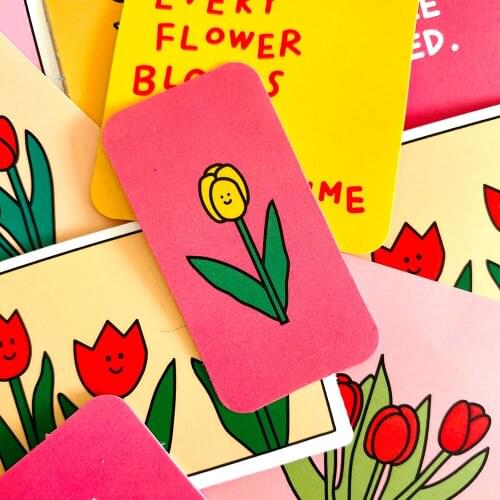 16pcs/set Vintage Tulip Flower Plant Series Stickers Waterproof Suitcase Bike Motorcycle Helmet Car Styling Accessories Stickers