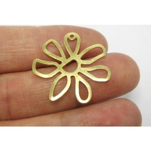 Brass charms 25mm Daisy pendant Brass flower earring pendant -20pcs R791