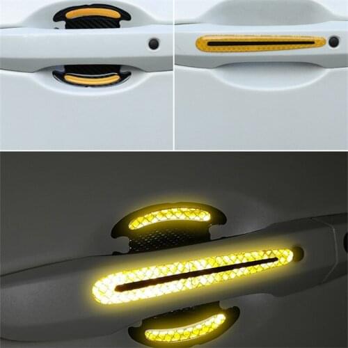 3D Car Door Handle Reflective Strips Warning Tape Door Handle Bowl Cover Sticker For Geely Vision SC7 MK CK Cross Gleagle GX7