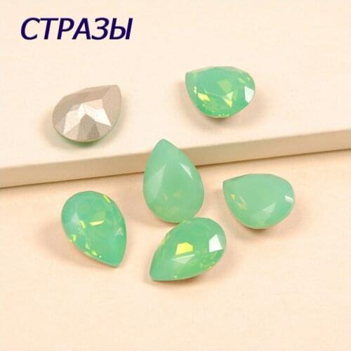 4320 Pacific Opal Dorp Cut Shape K9 Rhinestone Glass Strass Crystal Pointback Rhinestones Sew On Garment Crafts DIY