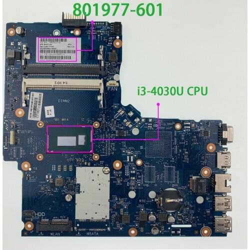 801977-601 801977-001 801977-501 6050A2677201-MB-A01 UMA w i3-4030U CPU for HP 350 G2 NoteBook PC Laptop Motherboard Mainboard