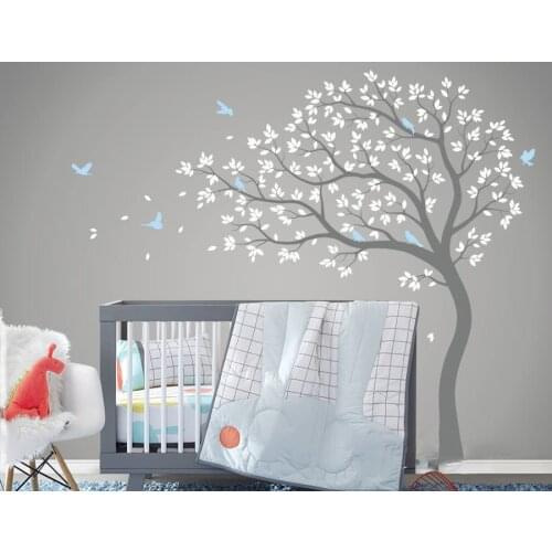 88 inches Tall Large Tree Wall Decal For Baby Nursery Wall Decor Mural Stickers DIY Tree and Birds Art Wall Tattoo Decals LC1756
