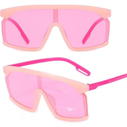 Kids Square Sunglasses Children Oversized Black Red Vintage Sun Glasses Boys Girls Rimless One Piece Lens Gafas