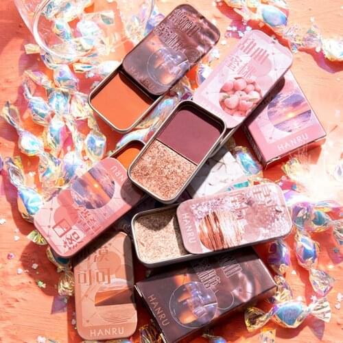 Two-color Eyeshadow Tin Box Disc Pearl Sequins Matte High Brightness Powder Disc Compact And Portable Maquillaje