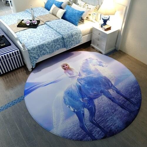 Frozen Anna Elsa Playmat Door Round Mat Kids Boys Girls Game Mat Carpet Kids Rug Bedroom Kitchen Carpet Indoor Bathroom Mat Gift