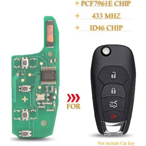 Kutery 10pcs/lot 4 Buttons Remote Key Circuit Board Fob 433Mhz ID46 chip For Chevrolet Cruze With PCF7941 Chip
