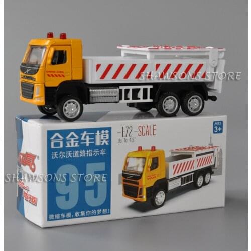 1:72 Diecast Vehicle Model Toy Road Indicator Truck Pull Back Miniature Replica