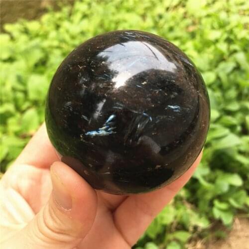 Natural blacke Astrophyllite Ball polished quartz crystal stone Sphere 50-60mm