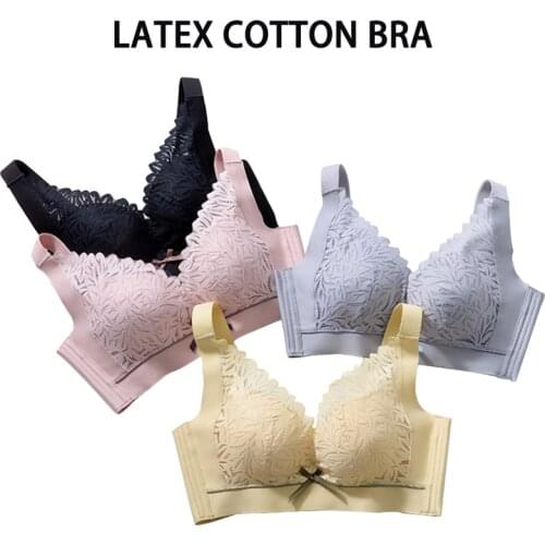 Maternal Latex Cotton Underwear Gathers Up Big Breasts Show A Small Amount Of Breasts Adjustable Bra Circumference Without Rims