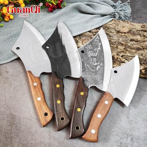 Full Tang Butcher Knife High Carbon Steel Cleaver Knives Outdoor Hunting Knife Slaughter Cleaver Chopping Knife Cooking Knife