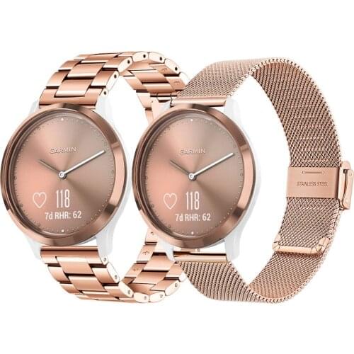 Stainless Steel Straps For Garmin Vivomove HR/Vivoactive 3 4 4S Smart Watch Band Metal Bracelet For GarminMove 3/GarminMove Luxe