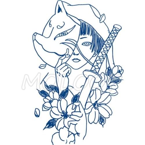 Juice Tattoo Sticker Sword Mask Girl Waterproof Temporary Makeup Fake Tatoo for Women Men Lasting To 5 -15 Days