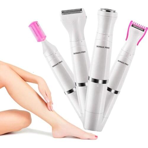 SONAX PRO Recharge 4 In 1 Lady Shaver Epilator Hair Removal for Women Painless Facial Depilator Eyebrow Bikini Trimmer