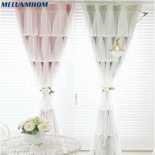 Modern Sweet 3D Curtains for Princess Bedroom Blackout Lace Sheer Curtains for Girl kids Room Window Woman Curtain Living Room