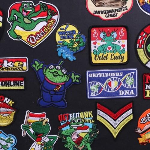 Iron on Patches for Clothes Embroidery Patch Ironing Patches Letters Clothing Stickers Diy Oeteldonk Applique Stripes Dress C