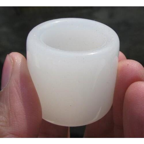 Aged vintage natural white Afghan jewerly hand carved thumb ring size13