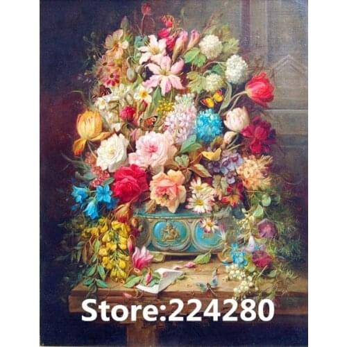 Needlework,for embroidery,DIY Aida 14CT Unprinted Cross stitch kits,European classical oil paintin flower Cross-Stitching decor