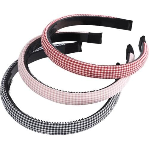 Molans Padded Stripe Lattice Headband For Women Fashion Non-slip Teeth Hair Bands Headwear New Hair Accessories