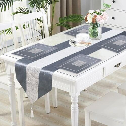 1pcs Luxury Table Runner with Tassels for Dining Table Wedding Party Christmas Cake Floral Soft Tablecloth Decoration