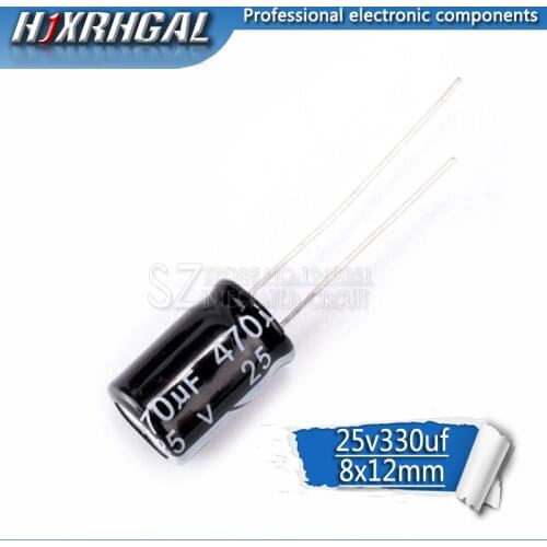 1PCS Higt quality 25V470UF 8*12mm 470UF 25V 8*12 Electrolytic capacitor hjxrhgal