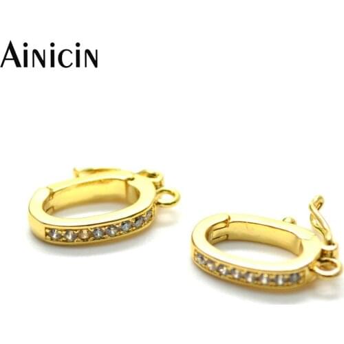 20pcs New Arrival 10x15mm Oval Shape Crystal Rhinestone Setting Openable Pendant Bails For Fashion Jewelry Making Materials