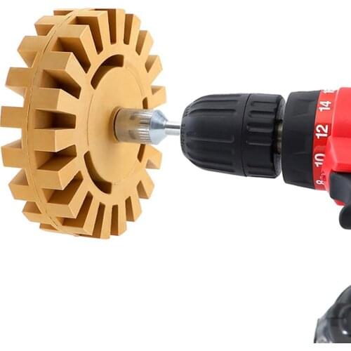 4 inch Rubber Eraser Wheel for Remove Car Glue Adhesive Sticker Pinstripe Decal Graphic Auto Repair Paint Tool