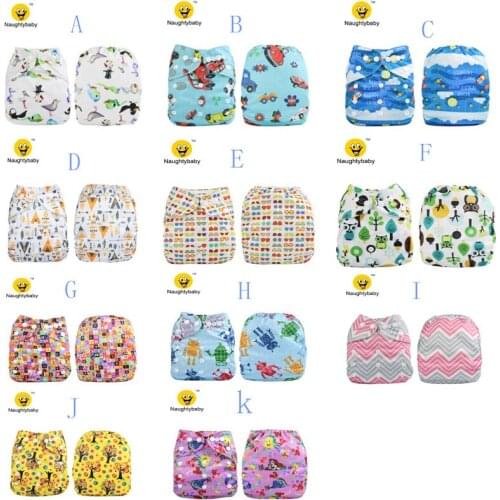Free Shipping Baby Cloth Nappies Printing Adjustable Reusable Pocket Diapers Cover 3-15KG with Bamboo Charcoal Inserts