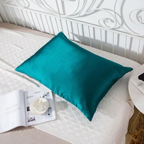 1 Pair Pillowcase 100% Nature Mulberry Silk with Hidden Zipper Solid Color Soft Cushion Cover Chair Seat Decor Pillow Case