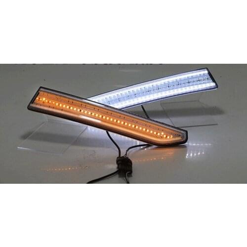 Osmrk led drl daytime running light for Volkswagen Santana 2016 with Dynamic moving yellow turn signal and blue night light