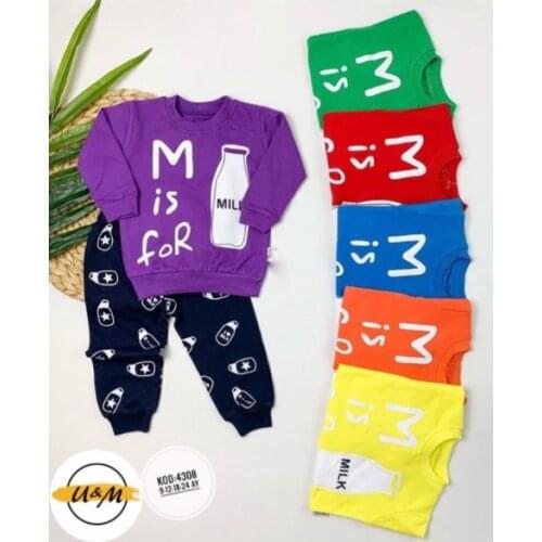 Milk Printed Double Suit Baby Clothing Baby Style Baby Tracksuit Baby Pajamas Baby Seasonal