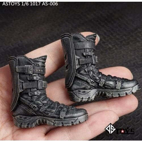 1/6 Scale Figure Black Solid Boots Combat Tactical Boots Model Toys for 12 inches Action Figures Doll Accessories ASTOYS AS006