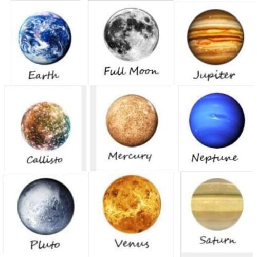 Hot sale 5pcs16mm20mm25mm Solar System and Planet Moon Handmade Photo Glass Drop Style Cabochons Jewelry Accessories