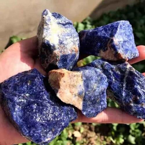 MOKAGY Rough Decorative Natural Crystal Quartz Blue Sodalite Stones 1kg
