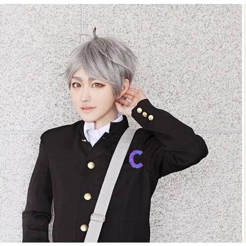 Haikyuu!! Sugawara Koushi Cosplay Wig Short Gray High Temperature Fiber Hair Costume Play Wigs High Quality Rose Network