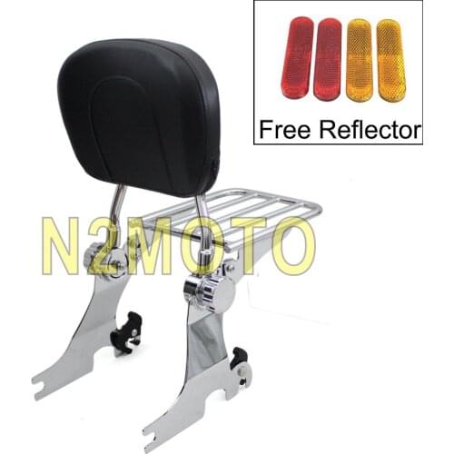 Motorcycle Chrome Adjustable Backrest Sissy Bar Luggage Rack for Harley Sportster XL1200 XL883 XL883R 1994-2003