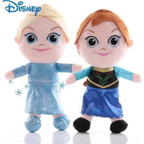 Disney Stuffed Toys 25cm Elsa Frozen Princess Anna Anime Doll Kawaii Stuff Soft Cute Holiday Gift For Little Girls Wholesale