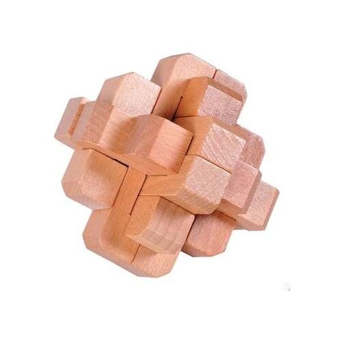 Classic Interlocking Wooden Burr Puzzle Brain Teaser Game Toys for Adults Children