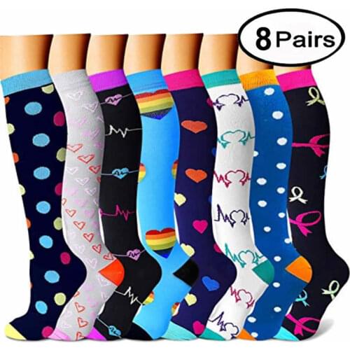 Compression Stockings Sport Compression Socks 3/6/7/8 Pairs Per Set Soccer Sports Wear Female Male Men Women Gift Persent