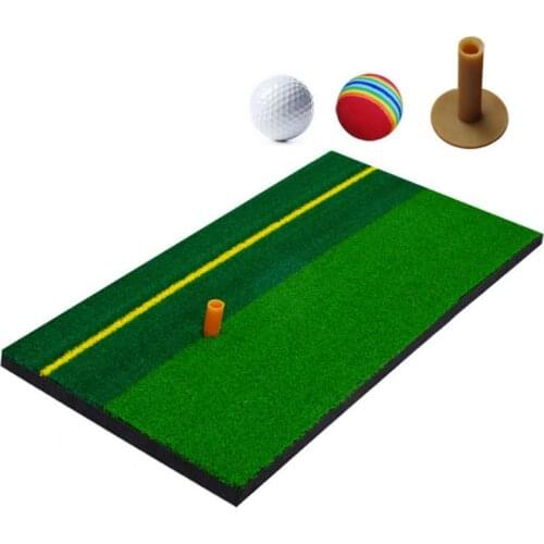 Golf Exercise Mat Training Hitting Grass Pad with Ball Backyard Indoor Practice Aids Rubber Tee Holder Fitness Sports Supplies